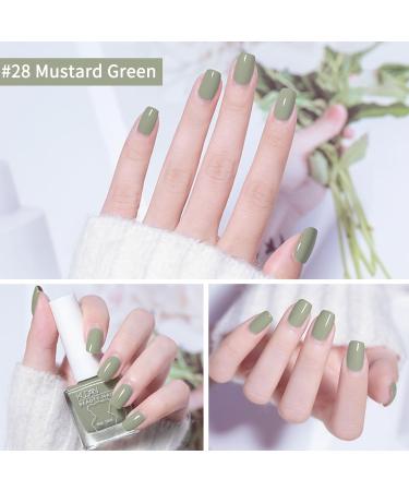 TBeautfave Blue & Green Nail Varnish Nail Polish Quick Dry Long Lasting Nail Polish Nail Polishes Breathable Nail Polish No Need Cure Nail Polish Nail Varnish at Home Manicure Blue Gray + Mustard Green - Buy Online on GoSupps.com