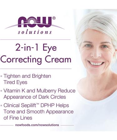Now Foods 2-in-1 Correcting Eye Cream 1 fl oz - Reduce Puffiness & Dark Circles - Buy Online on GoSupps.com
