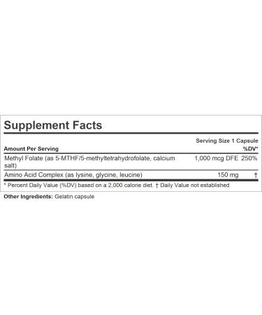Andrew Lessman Methyl Folate 1000 - 120 Capsules | 1000 mcg L-Methyl Folate | Supports Heart, Brain, Immune System, Pregnancy | Easy-to-Swallow | 1 Count Pack - Buy Online on GoSupps.com