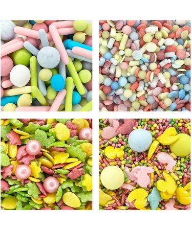 Sprinkletti - Sprinkle Mixes - Pastel Themed Box of 4 pouches - Cake Topper Sprinkles - 4 x 30g Edible Cupcake Decorations - Perfect for Secret Santa gifts Christenings Springtime & Parties - Buy Online on GoSupps.com