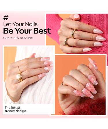 Modelones Jelly Gel Nail Polish 15 ML Neutral Sheer Nude Pink Gel Polish Translucent Soak off LED Nail Gel DIY Manicure 2024 Nail Gel Polish Gift for Girls Women Jelly Light Pink - Buy Online on GoSupps.com