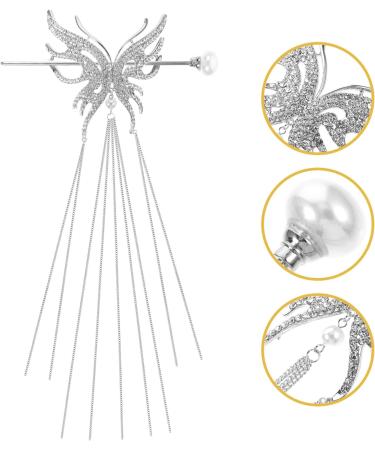 LALAFINA Butterfly Pearl Hairpin Hair Jewels for Women Hair Tassel Chinese Hair Fork Chinese Headdress Pearl Hair Chopsticks Bride Headpiece Pan Hair Artifact Metal Women's Alloy - Buy Online on GoSupps.com