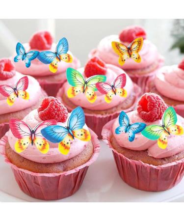 Alegre Edible Butterflies - 40 Colorful Cake & Cupcake Toppers for Weddings & Birthdays | International Shipping - Buy Online on GoSupps.com