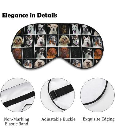 Portrait of Dogs Sleep Mask for Women | Adjustable Eye Shades with Elastic Strap - Perfect for Travel & Relaxation - Buy Online on GoSupps.com