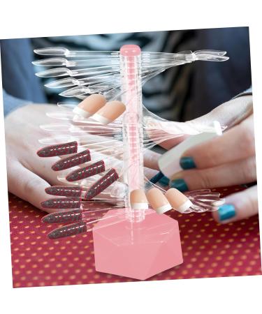 POPETPOP nail tips display stand nail art stands nail stands for nail art nail practice display stand nail tips display holder nail display stand holder spiral Acrylic bracket 6.2x6.2cm Pink - Buy Online on GoSupps.com