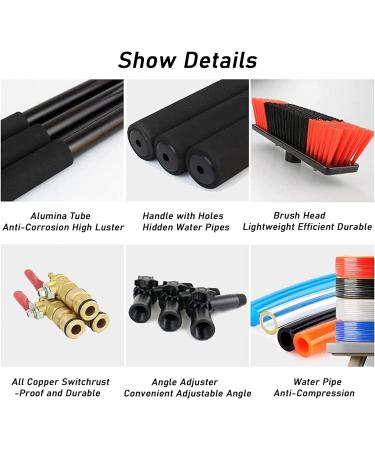 Window Cleaning Brush Equipment Water Fed Telescopic Brush/Brush and Squeegee/Extendable Water Fed Pole Set Scrubbing Brush 55cm Brush Head 8M/27FT - Buy Online on GoSupps.com