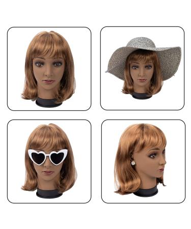 BHD Beauty 22'' Brown Female Bald Mannequin Head for Wig Making and Display - Professional Cosmetology Tool with T-pins for Eyeglasses and Hair Styling (Pack of 1) - Buy Online on GoSupps.com
