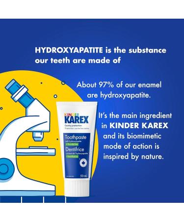 Kinder Karex Hydroxyapatite Kids Toddler Toothpaste 50 ml Fluoride Free Safe If Accidentally Swallowed - 3 x 50 ml 50 ml (Pack of 3) - Buy Online on GoSupps.com
