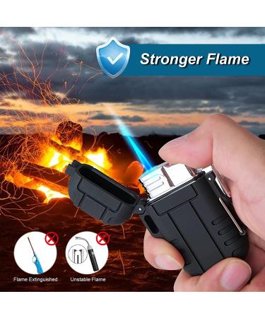 Waterproof Windproof Torch Lighter - Black Single Flame for Candle, Camping, Family Use - Ideal Mens Gift (Butane Not Included) - Buy Online on GoSupps.com