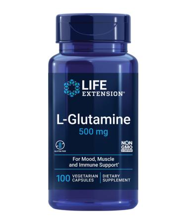 Life Extension Creatine Capsules 120 Count & L-Glutamine 500mg 100 Capsules Bundle for Muscle Health