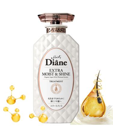 Moist Diane Extra Moist & Shine Hair Treatment Natural Hydrating Conditioner for Women & Men from Japan Frizz Control & Dry Haircare Deep Moisturizing Pump Conditioner 15.2 Fl Oz/450ml