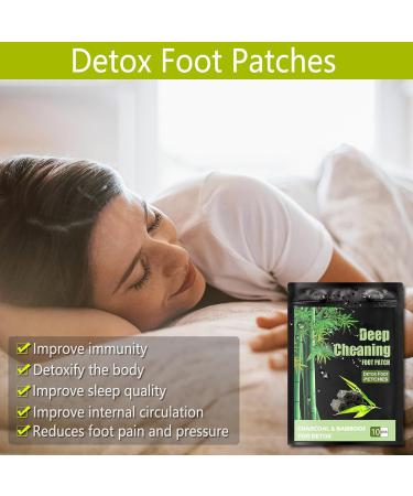 Detox Foot Patches 10 Pcs - Deep Cleansing Body Toxins Remover with Bamboos and Ginger Powder - Stress Relief, Deep Sleep, Blood Circulation Aid - Buy Online on GoSupps.com