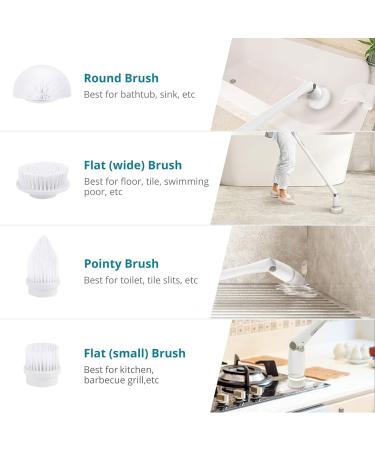 Tilswall M3 Brush Heads 4 Pack - Replacement Brush Heads for Electric Spin Scrubber - Ideal for Tile Grout, Floor, Tub, and Bathroom Cleaning - Buy Online on GoSupps.com