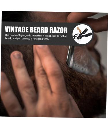 Doitool 2-Piece Manual Bear Razor Holder - Old-Fashioned Stainless Steel Shaving Mustache Knife for Men - Buy Online on GoSupps.com