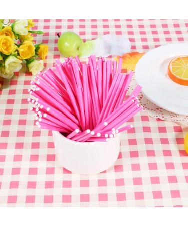 Itonash Colored Lollipop Sticks Lollipop Sticks Candy Sticks for Making Sweet Chocolate Candies Melted Candies Chocolates. (Pink)