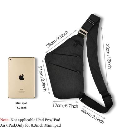 VADOO Anti-Theft Sling Bag - Crossbody Shoulder Bag for Men and Women in Black - Buy Online on GoSupps.com