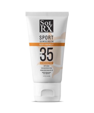 SolRX SPORT SPF 35 Sunscreen  Reef Friendly  Oxybenzone Free  Fragrance Free