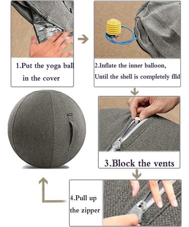 Gray LuiYninhuoJin Exercise Ball Chair Cover - 75CM | Yoga & Stability Ball for Pregnancy, Labor, Pilates | Office, Dorm & Home Use (Ball Not Included) - Buy Online on GoSupps.com