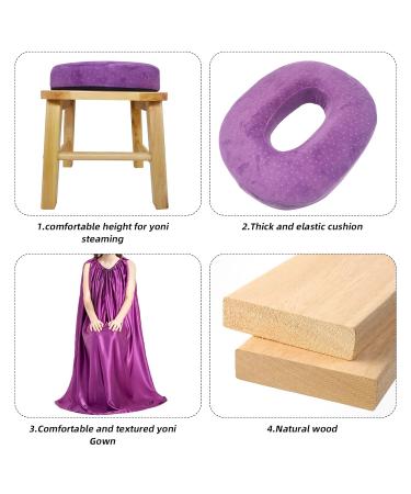 Yoni Steaming Kit with Wood V Steaming Seat, Gown & Cushion for Women - Yoni Seat & Chair Set - Buy Online on GoSupps.com