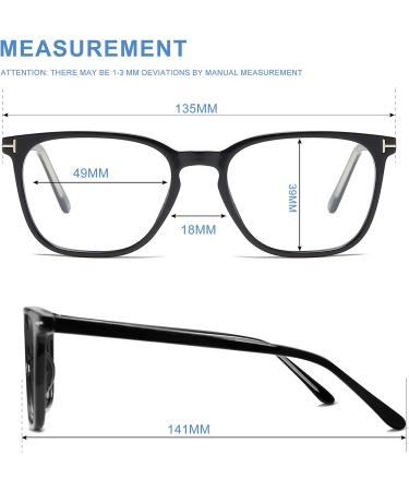VANLINKER Small Blue Light Blocking Glasses | Square Computer Glasses for Men/Women | Anti Eyestrain | VL9553 C1 Black Frame - Buy Online on GoSupps.com