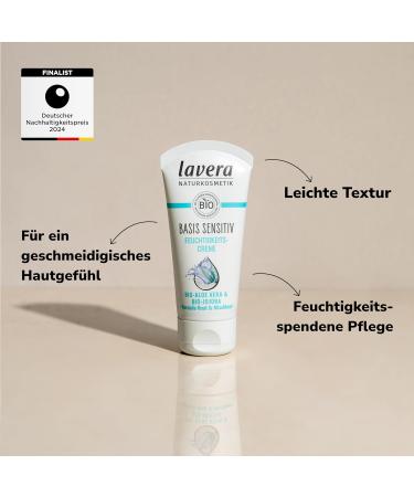 Lavera Basis Sensitiv Moisturizing Face Cream - Hydrating Facial Moisturizer with Organic Jojoba Oil & Aloe Vera | Soft & Supple Skin - 1.7 Oz | International Shipping Available - Buy Online on GoSupps.com