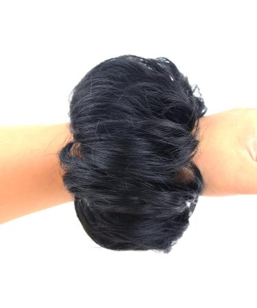1 Piece Wavy Synthetic Hair Chignon Ponytail Extension for Women - Perfect for Updos & Insurage Hairstyles (1B#) - Buy Online on GoSupps.com