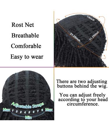 8 inch Short Dreadlock Wig for Black Women - Afro Curly Twist Synthetic Wig - Heat Resistant Faux Locs Braids - 1B Natural Black - Buy Online on GoSupps.com