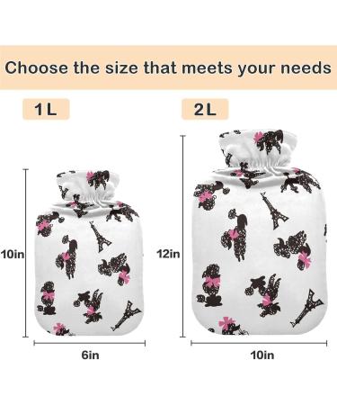 Naanle Poodle Dog Eiffel Tower Heat Bottle - 2L Transparent Warm Water Bottle for Pain Relief Hot & Cold Therapy - Ideal Hand & Feet Warmer - Buy Online on GoSupps.com