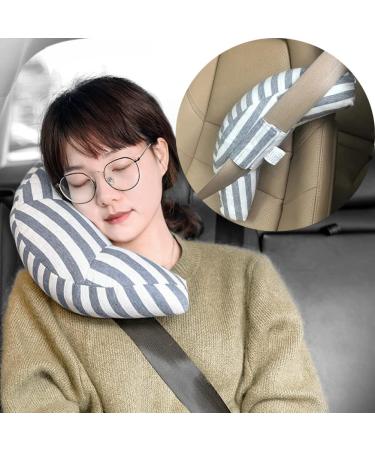 Kids Car Seat Belt Pillow Car Neck Pillow Car Headrest Cushion Seat Belt Cover Safety Belt Travel Pillow Head Neck Support Universal Fit Car Accessories for Children Grey