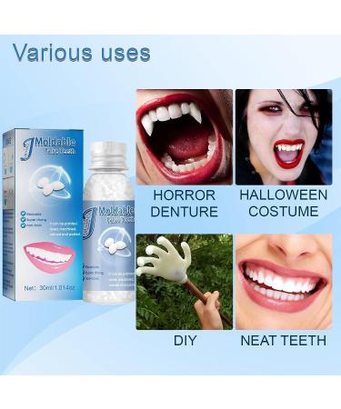 Snap-On Veneers Teeth Kit - Solid False Teeth for Missing Denture Gaps - Temporary, Confidence-Boosting Solution with Tooth Adhesive - Includes Travel Brush Holder Cup - White, One Size - Buy Online on GoSupps.com