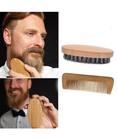 Military-Style Wooden Beard & Mustache Comb with Wild Boar Bristles | Durable Hair Care Tool for Men - Buy Online on GoSupps.com