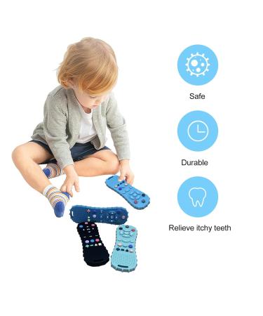 Baby Teething Toy - Flexible Silicone Massager for Soothing Gums, Easy Grip Teether - Blue - Perfect Party Gift for Babies - Buy Online on GoSupps.com