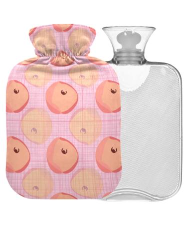 Naanle peach fruit heat bottle with reference transparent hot water bottle 2l large hot hot water bottle for bed handfoot heat pain relief heat and cold therapy