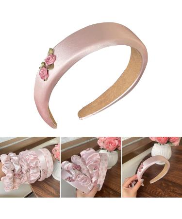 amangul Headband For Women Knotted Knot Headband Padded Headband Wide Headband Pleat Headband Rose Headband(Flower Glossy) - Buy Online on GoSupps.com