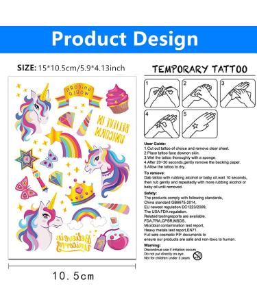 Animal Temporary Tattoos for Kids - 4 Sheets, 118 PCS Metallic Glitter Animal Butterfly Waterproof Fake Tattoo Stickers - Perfect Body Decoration for Girls Birthday Party - Includes Nail Stickers - Buy Online on GoSupps.com