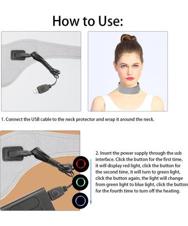 Neck Heating Pillow - Adjustable USB Heated Wrap for Neck Pain Relief | Supportive Gray Heating Pad - Buy Online on GoSupps.com
