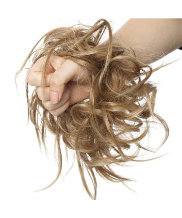 SEGO Hair Part Hair tie curly updo hair strap hair extension naturally 45g light brown & ashblond #12H24 12 H24 Messy