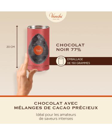 Venchi - uf au Chocolat Extra Noir 77% et Nibs 150 Gr Chocolat Noir avec clats de F ves de Cacao Sans Gluten avec Surprise Collection de P ques Venchi Id e Cadeau - Buy Online on GoSupps.com