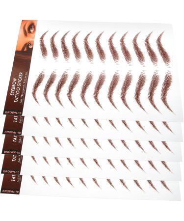 TOVINANNA 10 Sheets Eyebrow Stickers Simulation Eyebrow Fake Eyebrows Eyebrow Sticker for Eyebrows Waterproof 1 count (Pack of 1) Brownx2pcs - Buy Online on GoSupps.com
