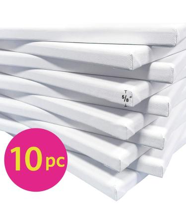 PHOENIX 8x10 Inch Stretched Canvas 10 Value Pack - Triple Primed 100% Cotton Blank Canvas for Oil, Acrylic & Pouring Art - Artist Framed Studio Set - Buy Online on GoSupps.com