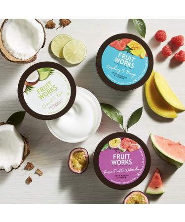 FRUIT WORKS Coconut & Lime Vegan Body Scrub - Cruelty Free Natural Extracts 225ml - International Shipping - Buy Online on GoSupps.com