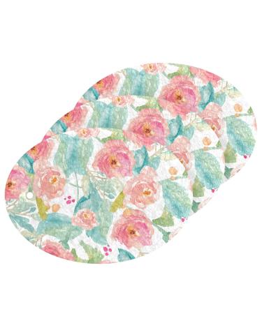 3-Pack Cleaning Kitchen Sponges Oval Pink Flowers Daisy Kitchen Cellulose Dishwashing Wood Pulp Cotton