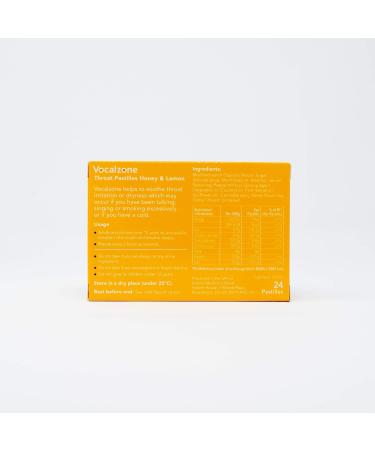 Vocalzone Throat Pastilles Honey & Lemon 12 Packs 24- for Sore Throats and Hoarseness When Overusing Your Voice. Produced and Sold in The United Kingdom Since 1912 - Buy Online on GoSupps.com