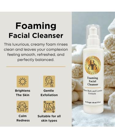 Bargain Beauty Brands Foaming Facial Cleanser with Willow Bark and Licorice Extracts - Vegan Paraben Free 140 ml 5 fl oz - Buy Online on GoSupps.com