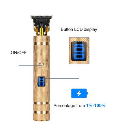 Cordless Rechargeable Hair Clippers & Trimmer for Men with LCD - Beard Shaver & Grooming Kit - Professional Barbershop Quality (Gold) - Buy Online on GoSupps.com