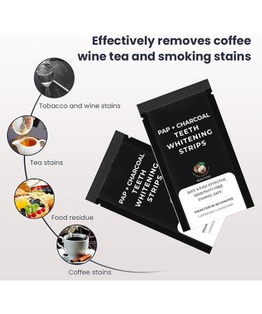Professional Teeth Whitening Strips for Sensitive Teeth - Pap Charcoal with Coconut Flavor | Easy to Use Dental Whitener - 28 Strips - Buy Online on GoSupps.com