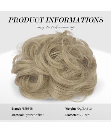Fine Hair Parts Bun with Bracket - Curly Wavy Clip-In Hair Tie & Scrunchy for Women - Ash Blonde with Comb | 1 Piece - Buy Online on GoSupps.com