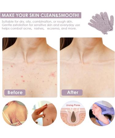 Sibba Exfoliating Gloves - Natural Loofah Bathing Gloves for Body and Face - Double Sided Shower Body Gloves - Dead Skin Remover - Purple - Buy Online on GoSupps.com