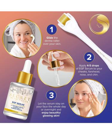 EGF Serum with Derma Roller Kit - Anti Aging & Scar Treatment - Korean Skin Care Solution - Buy Online on GoSupps.com