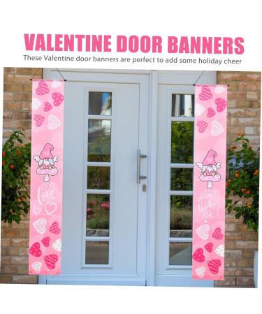 Zerodeko Valentines Day Hanging Banner 1 Pair Valentines Day Banner Polyester Banners Outdoor Valentines Day Welcome Sign Picture 1 180.00X30.00X0.10CM - Buy Online on GoSupps.com